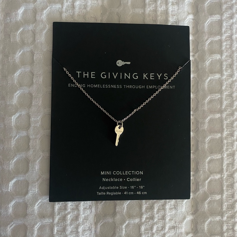 The Giving Keys Silver Key Mini Necklace
